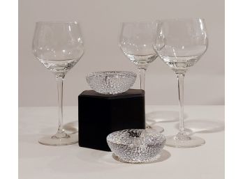 Collection Of Rosenthal Studio Linie Crystal Wine Glasses & Votive Holders