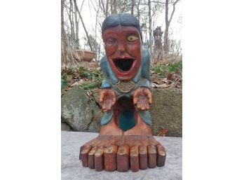 Vintage American Folk Art--Lady Luck Wooden Articulated Sculpture/Arcade Curio