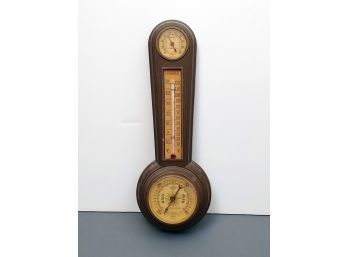 Vintage Wall Mount Barometer & Thermometer Combo