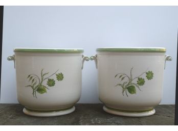 Pair Of Este Ceramiche For Tiffany & Co. Cachepots (As Is)