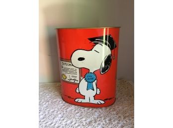 Vintage Snoopy Peanuts Trash Can