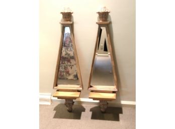 Pair Of Triangular Beveled Mirrors
