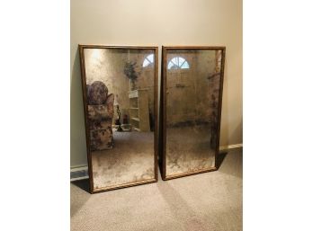 Mercury-Glass-Like Mirrors In Gold Frames