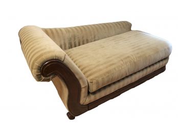 Beautiful Light Olive Green Velour Upholstered Chaise Lounge