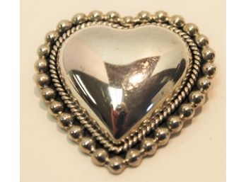 Beautiful Vintage Sterling Silver 925 Mexico Bubble Heart Pin
