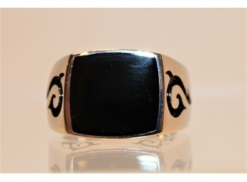 New Guess Collection GC Men's Sterling Silver & Black Onyx Ring, Size 10.75
