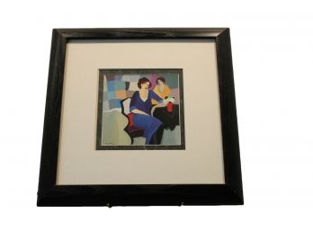 Pre Owned Itzchak Tarkay 'Serenity II' Plate Signed Framed Lithograph