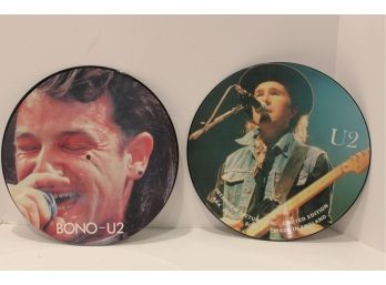 Two 2004 U2 Bono Limited Edition Interview Picture Discs 12' Vinyl LPs