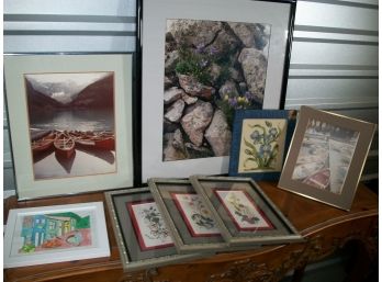 Lot Of Eight Prints & Photographs - Great Decorator Lot - All Nicely Framed !