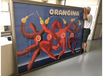 Phenonmal ORANGINA Advertising Poster  - EIGHT FEET By FIVE FEET !! HUGE !!