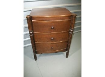 Nice Oversized Three Drawer Chest / Side Table - Fluted Legs & Cookie Corners