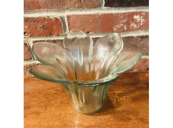 Green Glass Tulip Vase