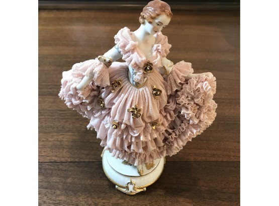 Dresden Lace Marked Figurine Of Dancer