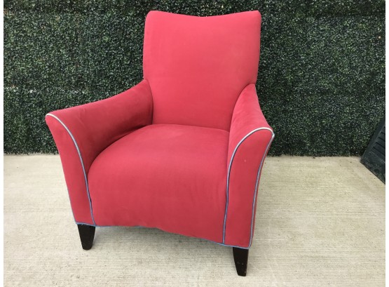 Upholstered Club Chair With Denim Cording