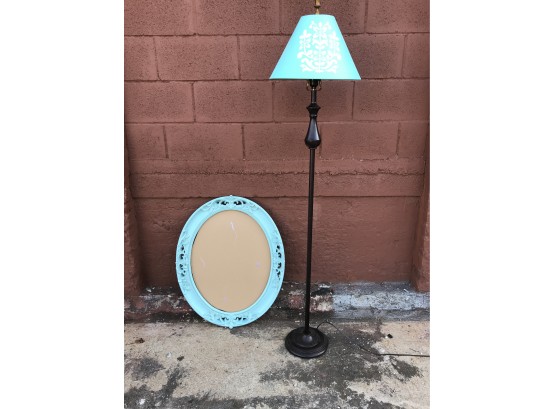 Aqua Blue Frame & Floor Lamp