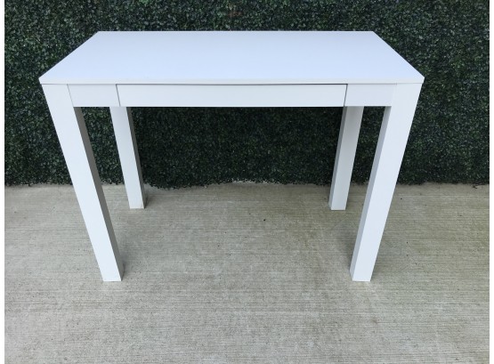 White Laminate Desk With Single Top Drawer