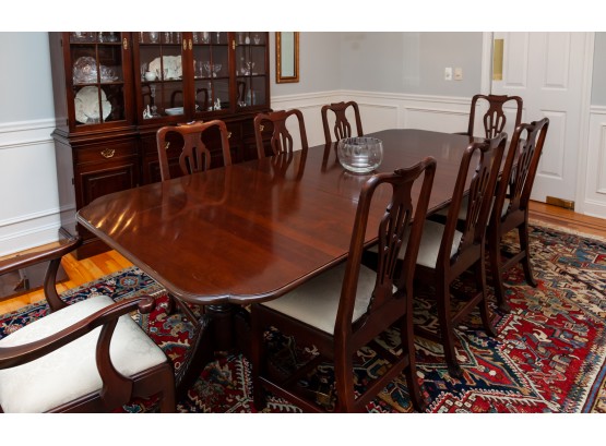 Statton Americana Hand Buffed Cherry Dining Table & Eight Chairs