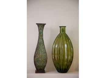 Two Green Vases