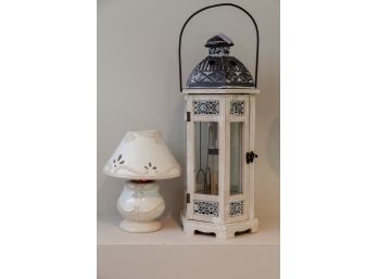Lantern And Ceramic Candle Lamp