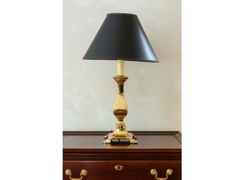 Heavy Brass Lamp With Black Shade