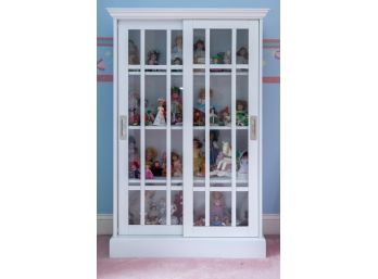 White Glass Paned Display Cabinet