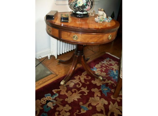 Gorgeous 'Yew Wood' Drum Table By Tradition House - 100% Like New - Paid $2,300