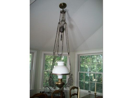 Phenomenal Antique  Victorian Converted Hanging Lamp - Best If The Best !  - 1880's