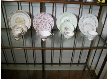 Four Sets Of Tea Cups, Saucer And Dessert Plate  - All English Makers - All Nice