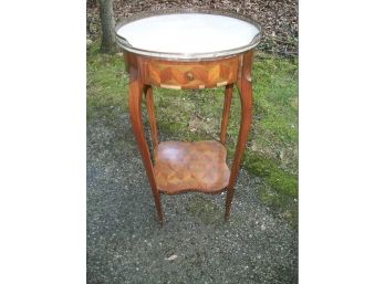 Antique French Round Marble Top Stand - Needs Restoration   - HELP ME !