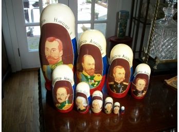 AUTHENTIC 'Matryoshka' 10 Piece Russian Stacking / Nesting Dolls From 1991