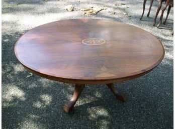 Large Antique Oval Cocktail / Coffee Table W/Inlays C.1890 (England)