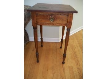 Antique Pine One Drawer Stand - Pennsylvania C.1840's - Great Patina !