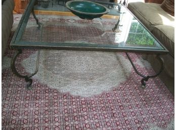 Iron Glass Massive Coffee Table W/ Glass From Bloomingdales (Paid $1,800)