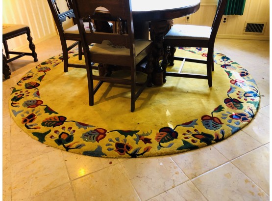 Art And Crafts Style Round Carved Rug