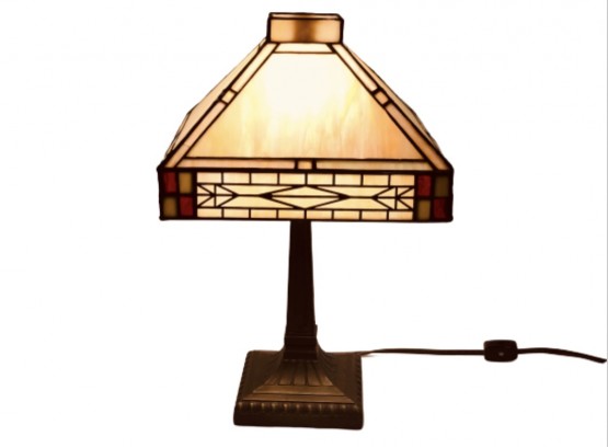 Small Mission-style Stained Glass Lamp