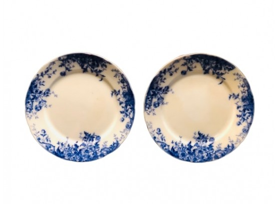 Two Burgess And Leigh Windflower Flow Blue Plates