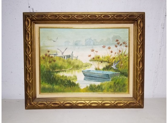 Charming Acrylic On Board Seascape, Attributed To 'M. Lynch'