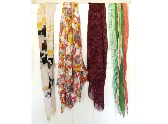 Selection Of Tafetta/Chiffon/Organza Sheer Ladies' Scarves Including Calvin Klein