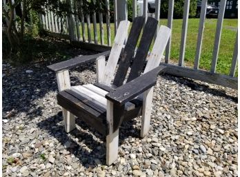 Vintage Painted Solid Wood Child's Adirondack Chair