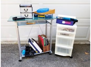 Rolling Office Table, Plastic Storage & Office Supplies