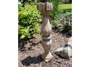 Rustic Carved Wooden Neoclassical Style Turned Pillar