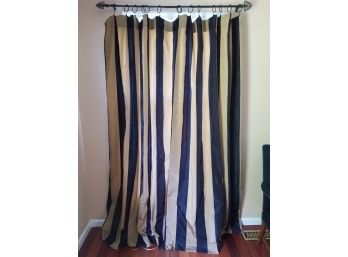 6 High Quality, Fully Lined Panels Black & Cream Floor Length Curtains