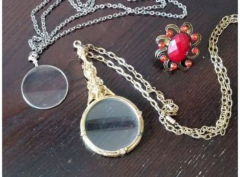 2 Vintage Lorgnette Necklace + More