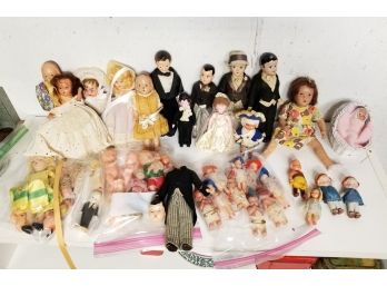 Large Collection Of Mid Century Porcelain And Plastic Dolls