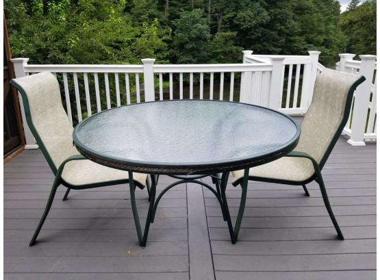 Glass Top Outdoor Dining Table And Chairs