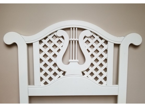 Lexington Furniture Co. Painted White Carved Wooden Headboard