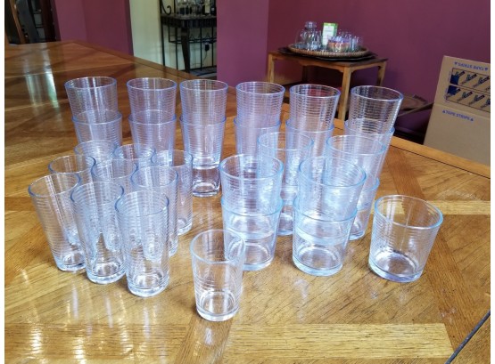 31 Pieces Ribbed Clear Glass Tumblers/Drinking Glasses