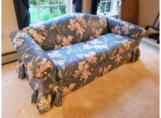 Vintage Ethan Allen Shabby Floral Upholstery Sofa