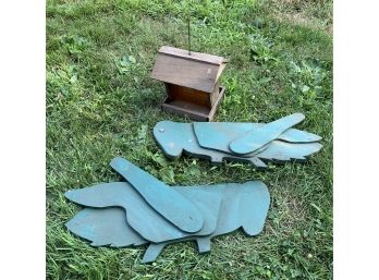 Wooden Grasshoppers And Bird House