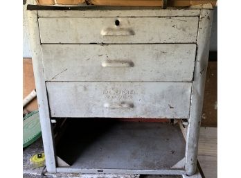 Metal Three Drawer Cabinet-contents Included